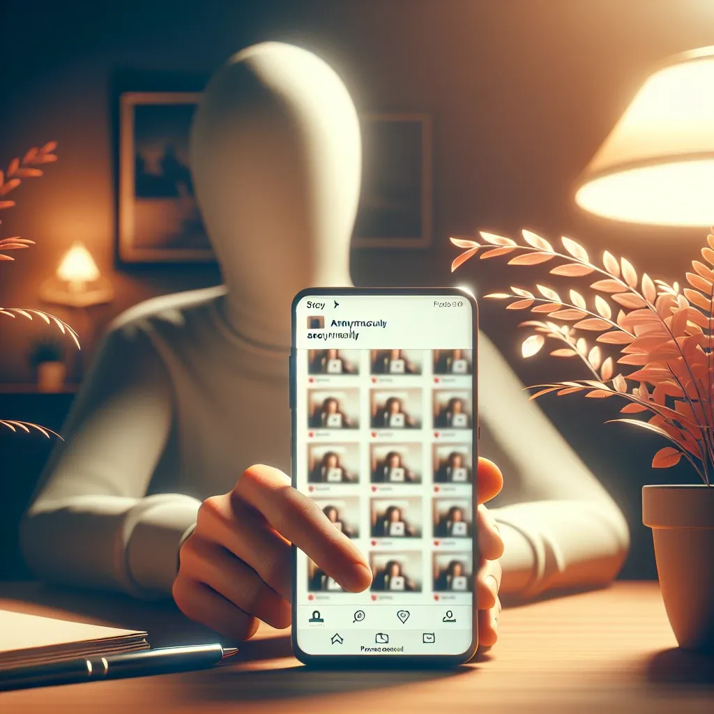 "Ilustrasi penonton Insta Story dengan visual yang menggambarkan fitur anonim dalam melihat Story Instagram, menunjukkan cara untuk mengeksplorasi konten tanpa teridentifikasi."
